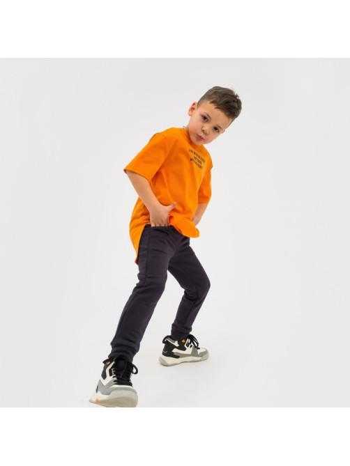 Футболка для мальчика KAFTAN: Trendy boy, оранжевая, размер 30 (98-104 см)
