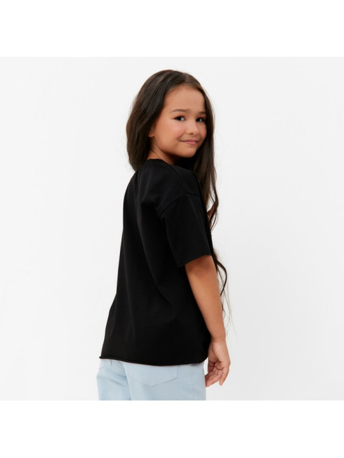 Футболка детская KAFTAN: Basic line, серая, чёрная, размер 30 (98-104 см)