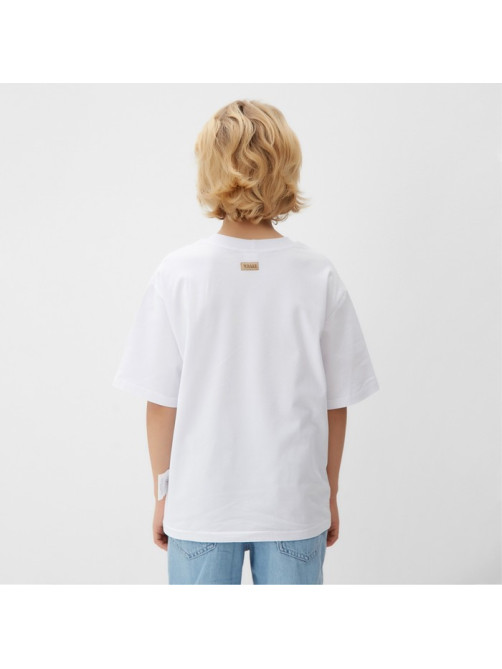 Футболка детская однотонная MINAKU: Basic line kids, белая, рост 110 см