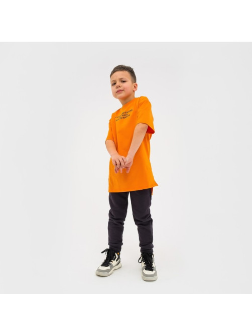Футболка для мальчика KAFTAN: Trendy boy, оранжевая, размер 30 (98-104 см)