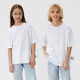 Футболка детская однотонная MINAKU: Basic line kids, белая, рост 104 см