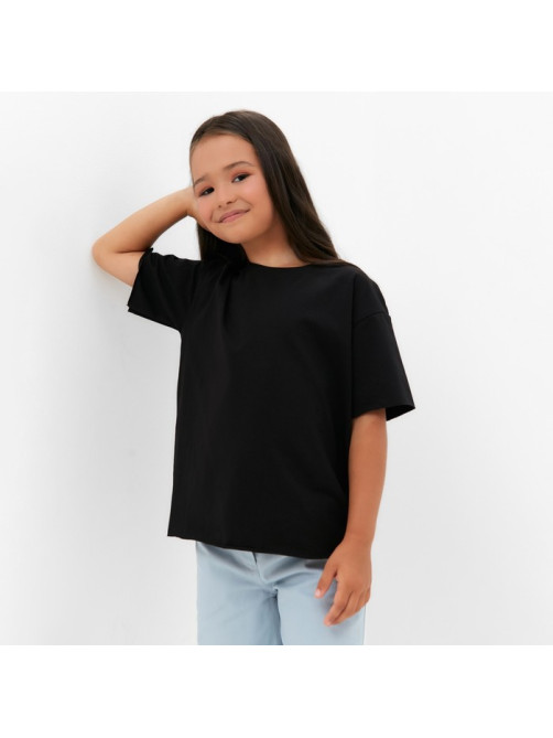Футболка детская KAFTAN: Basic line, серая, чёрная, размер 28 (86-92 см)
