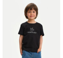 Футболка для мальчика KAFTAN: Daddy's boy, чёрная, размер 32 (110-116 см)