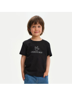 Футболка для мальчика KAFTAN: Daddy's boy, чёрная, размер 32 (110-116 см)