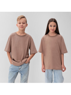 Футболка детская MINAKU: Casual Collection, бежевая, рост 110 см