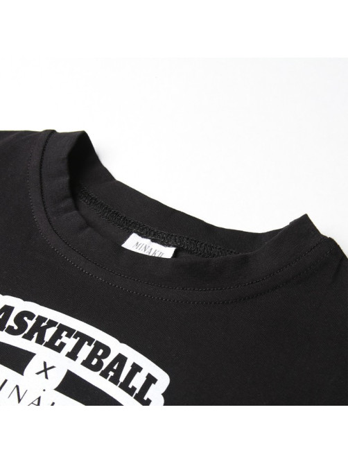 Футболка детская MINAKU: basketball kids, чёрная, рост 104 см
