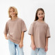 Футболка детская однотонная MINAKU: Basic line kids, бежевая, рост 110 см
