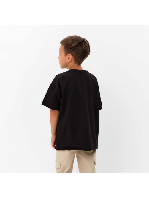 Футболка детская KAFTAN: Basic line, серая, чёрная, размер 28 (86-92 см)