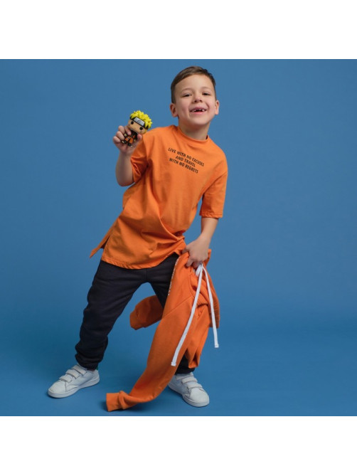 Футболка для мальчика KAFTAN: Trendy boy, оранжевая, размер 30 (98-104 см)