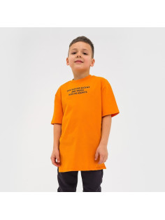 Футболка для мальчика KAFTAN: Trendy boy, оранжевая, размер 30 (98-104 см)
