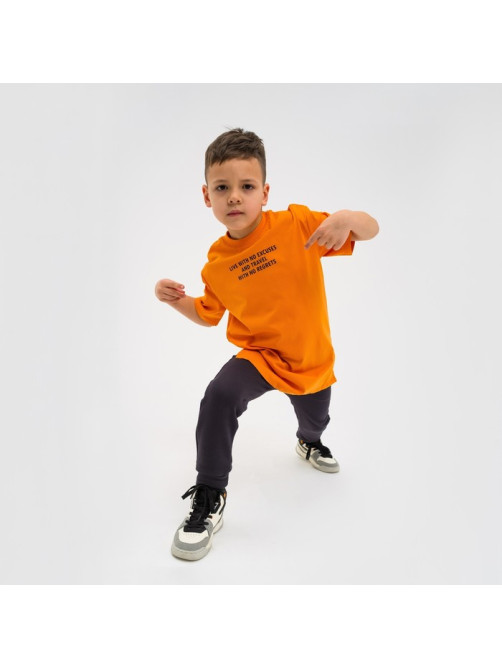 Футболка для мальчика KAFTAN: Trendy boy, оранжевая, размер 30 (98-104 см)