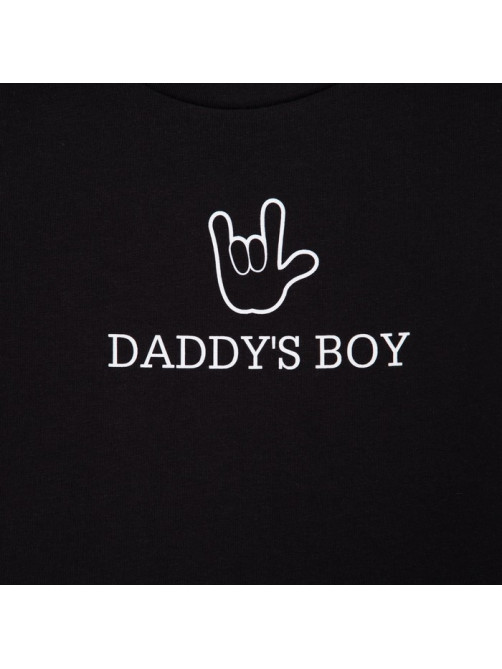 Футболка для мальчика KAFTAN: Daddy's boy, чёрная, размер 32 (110-116 см)