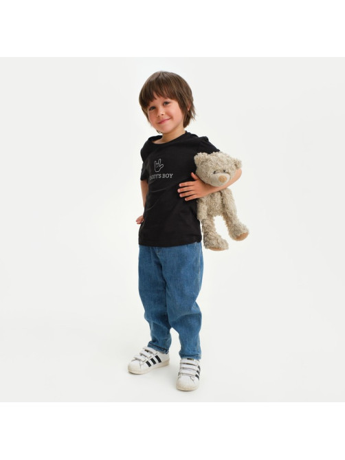 Футболка для мальчика KAFTAN: Daddy's boy, чёрная, размер 32 (110-116 см)