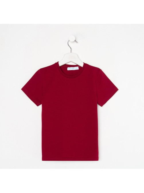 Футболка для мальчика KAFTAN: Basic line, бордо, размер 32 (110-116 см)