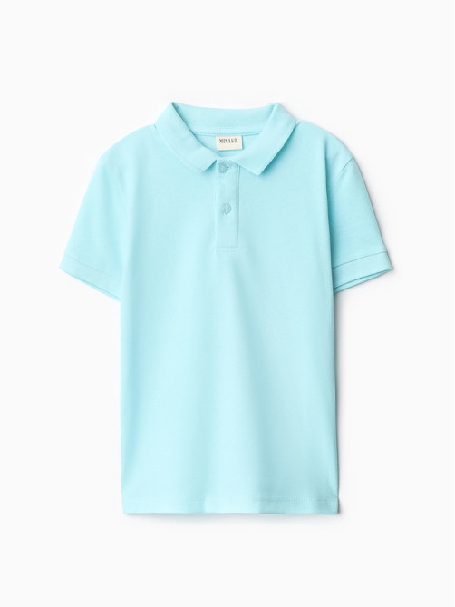 Футболка поло детская MINAKU: Basic line, голубая, рост 158 см