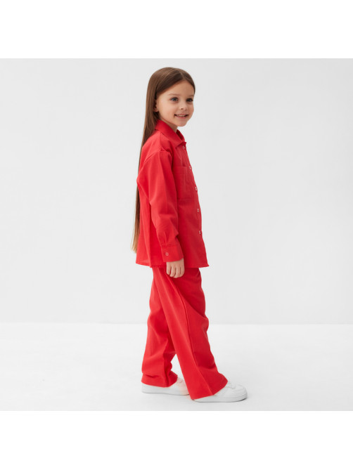 Костюм (рубашка и брюки) детский KAFTAN «Лён», размер 28 (86-92 см), красный