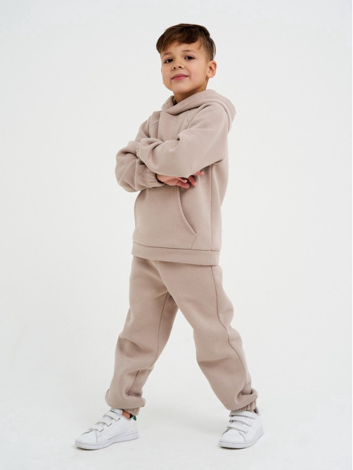 Костюм детский с начёсом (толстовка, брюки) KAFTAN: Basic line, бежевый, размер 28 (86-92 см)
