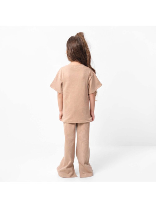 Костюм детский (футболка, брюки) KAFTAN, размер 38 (146-152 см), бежевый