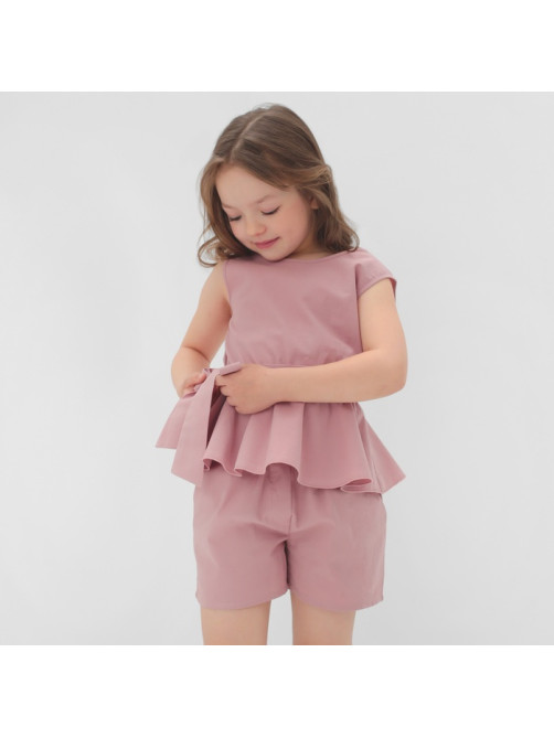Комплект для девочки (топ и шорты) KAFTAN, размер 32 (110-116 см), розовый