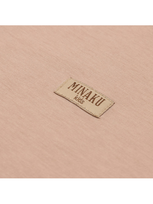 Костюм для девочки (футболка, шорты) MINAKU, бежевый, пыльно-сиреневый, рост 116 см