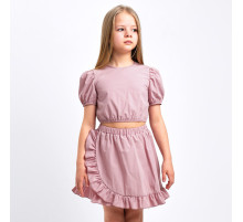 Комплект для девочки (топ, юбка) KAFTAN, размер 30 (98-104 см), пудровый
