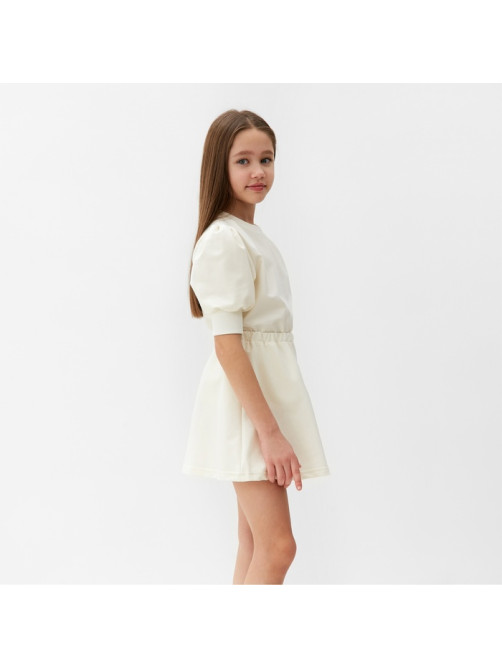 Комплект для девочки (свитшот и юбка) MINAKU: Casual Collection, цвет молочный, рост 104 см