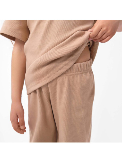 Костюм детский (футболка, брюки) KAFTAN, размер 38 (146-152 см), бежевый