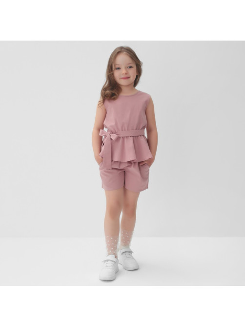 Комплект для девочки (топ и шорты) KAFTAN, размер 32 (110-116 см), розовый