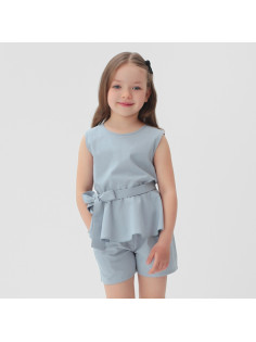 Комплект для девочки (майка и шорты) KAFTAN, размер 32 (110-116 см), голубой