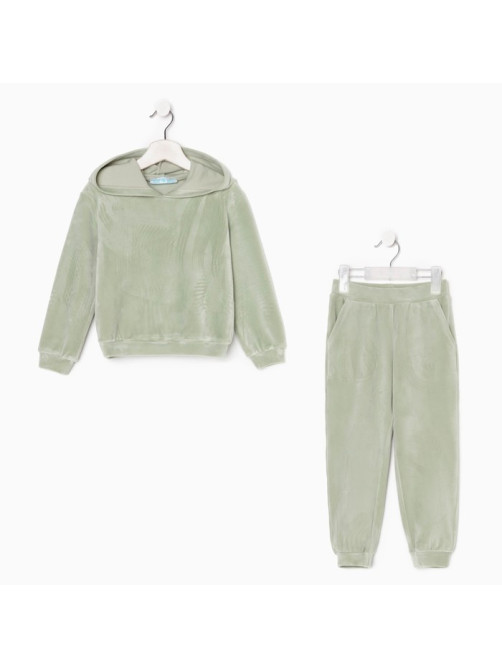Костюм детский (толстовка, брюки) KAFTAN: Soft plushy, размер 32 (110-116 см), зелёный