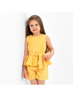 Комплект для девочки (майка и шорты) KAFTAN: Summer cotton, жёлтый, размер 30 (98-104 см)