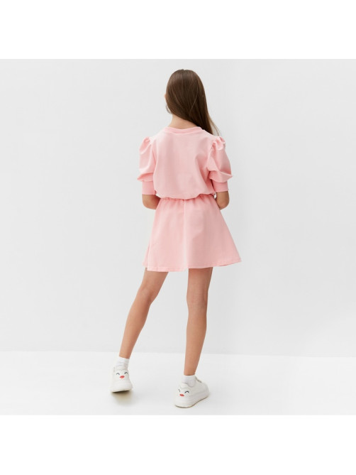 Комплект для девочки (свитшот и юбка) MINAKU: Casual Collection, розовый, рост 122 см
