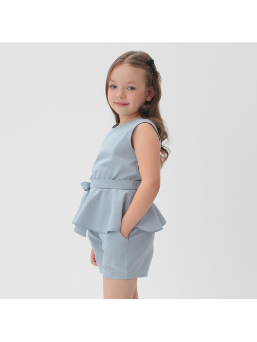 Комплект для девочки (майка и шорты) KAFTAN, размер 30 (98-104 см), голубой