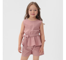 Комплект для девочки (топ и шорты) KAFTAN, размер 32 (110-116 см), розовый