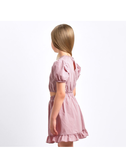 Комплект для девочки (топ, юбка) KAFTAN, размер 30 (98-104 см), пудровый