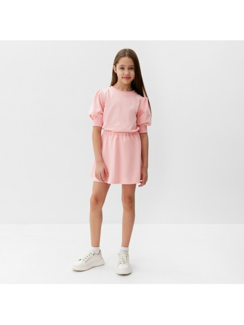 Комплект для девочки (свитшот и юбка) MINAKU: Casual Collection, розовый, рост 98 см