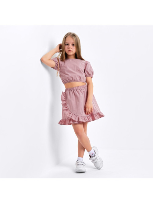 Комплект для девочки (топ, юбка) KAFTAN, размер 30 (98-104 см), пудровый