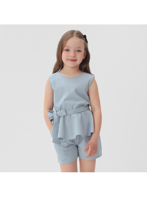 Комплект для девочки (майка и шорты) KAFTAN, размер 30 (98-104 см), голубой