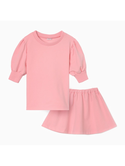 Комплект для девочки (свитшот и юбка) MINAKU: Casual Collection, розовый, рост 116 см