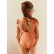 Купальник для девочки слитный MINAKU, персиково-розовый, рост 116-122 см