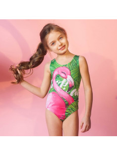 Купальник для девочки слитный KAFTAN: Tropical, зелёный, размер 32 (110-116 см)