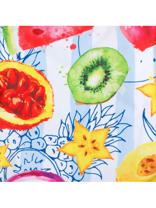 Купальник для девочки слитный KAFTAN: Fruits, бело-голубой, размер 32 (110-116 см)