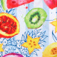 Купальник для девочки слитный KAFTAN: Fruits, бело-голубой, размер 34 (122-128 см)