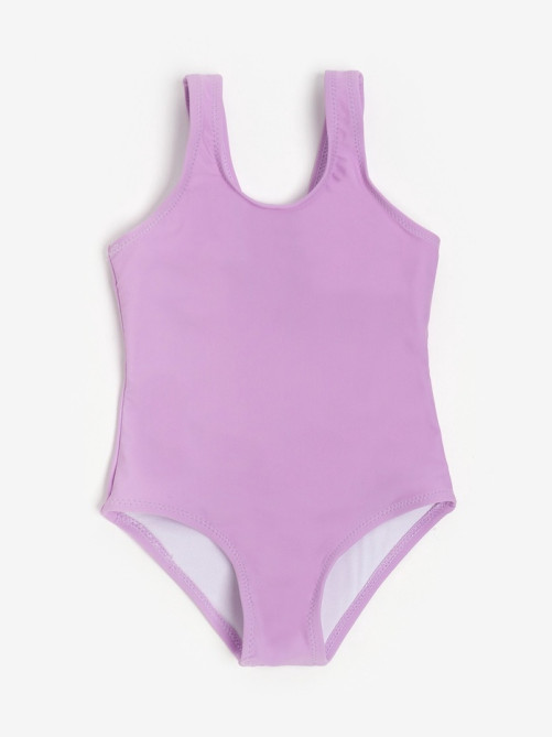 Купальник для девочки слитный MINAKU: Swim Collection, сиреневый, рост 116-122 см