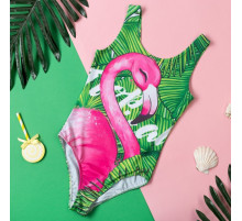 Купальник для девочки слитный KAFTAN: Tropical, зелёный, размер 30 (98-104 см)
