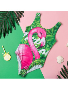 Купальник для девочки слитный KAFTAN: Tropical, зелёный, размер 30 (98-104 см)
