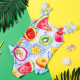 Купальник для девочки слитный KAFTAN: Fruits, бело-голубой, размер 32 (110-116 см)