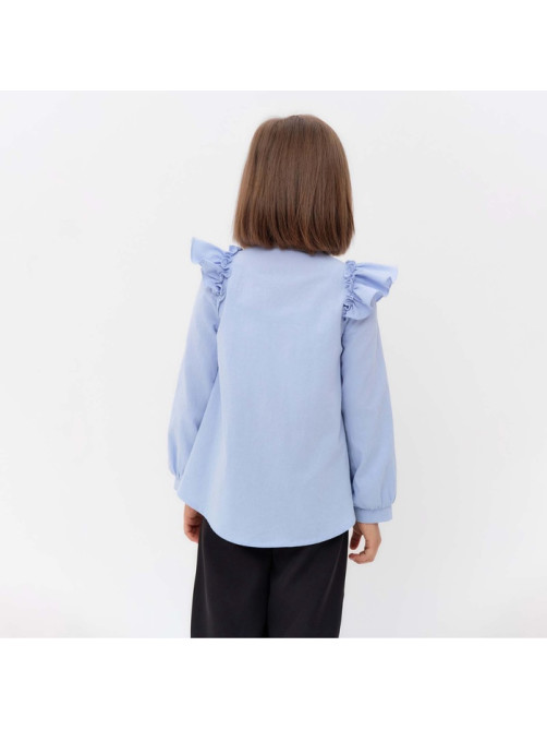 Блузка для девочки MINAKU: Cotton collection, светло-голубая, рост 152 см