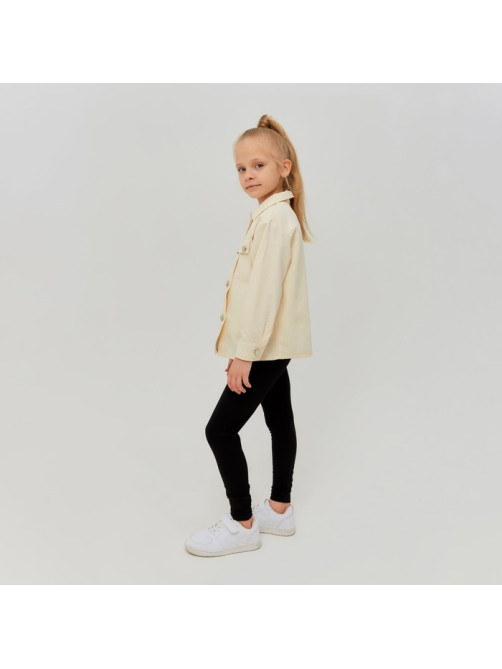 Рубашка для девочки MINAKU: Casual collection KIDS, бежевая, рост 134 см
