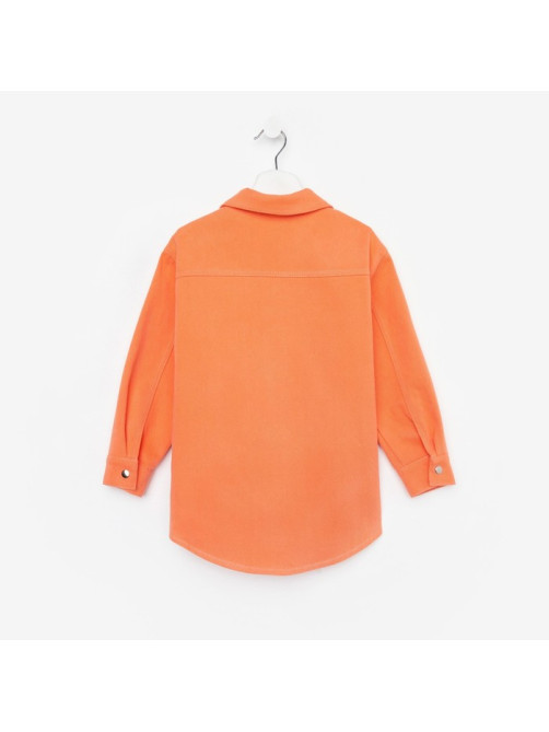Рубашка для девочки джинсовая KAFTAN, оранжевая, размер 30 (98-104 см)